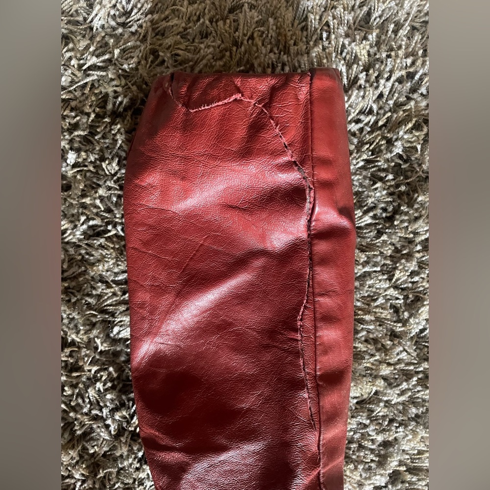 VINTAGE Red Leather Jacket - Picture 2 of 5
